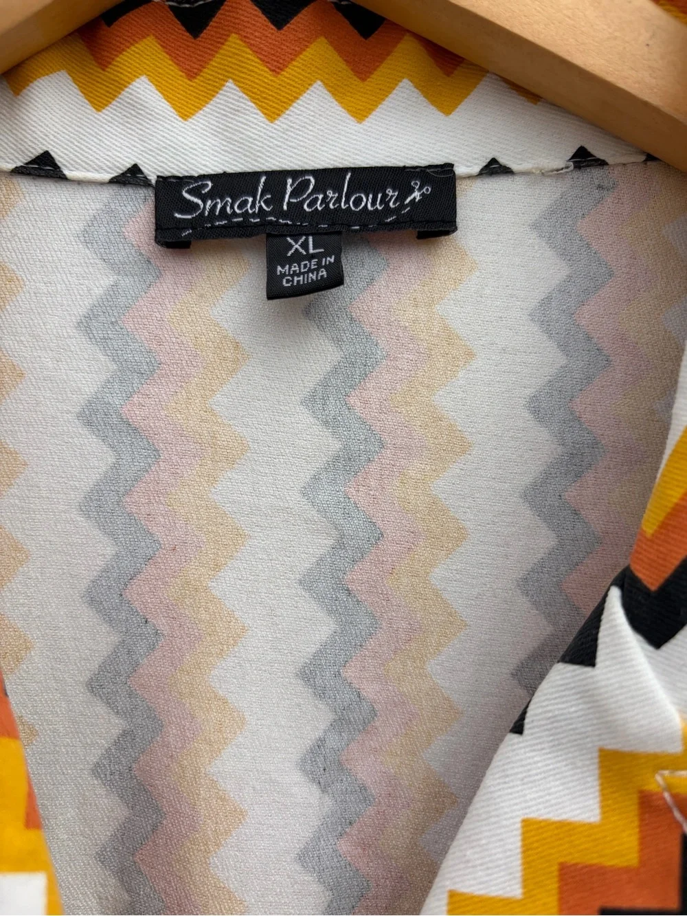 Smack Parlour Retro 1970's Chevron Belted Jumpsuit in Yellow and Brown Sz XL - Picture 3 of 9